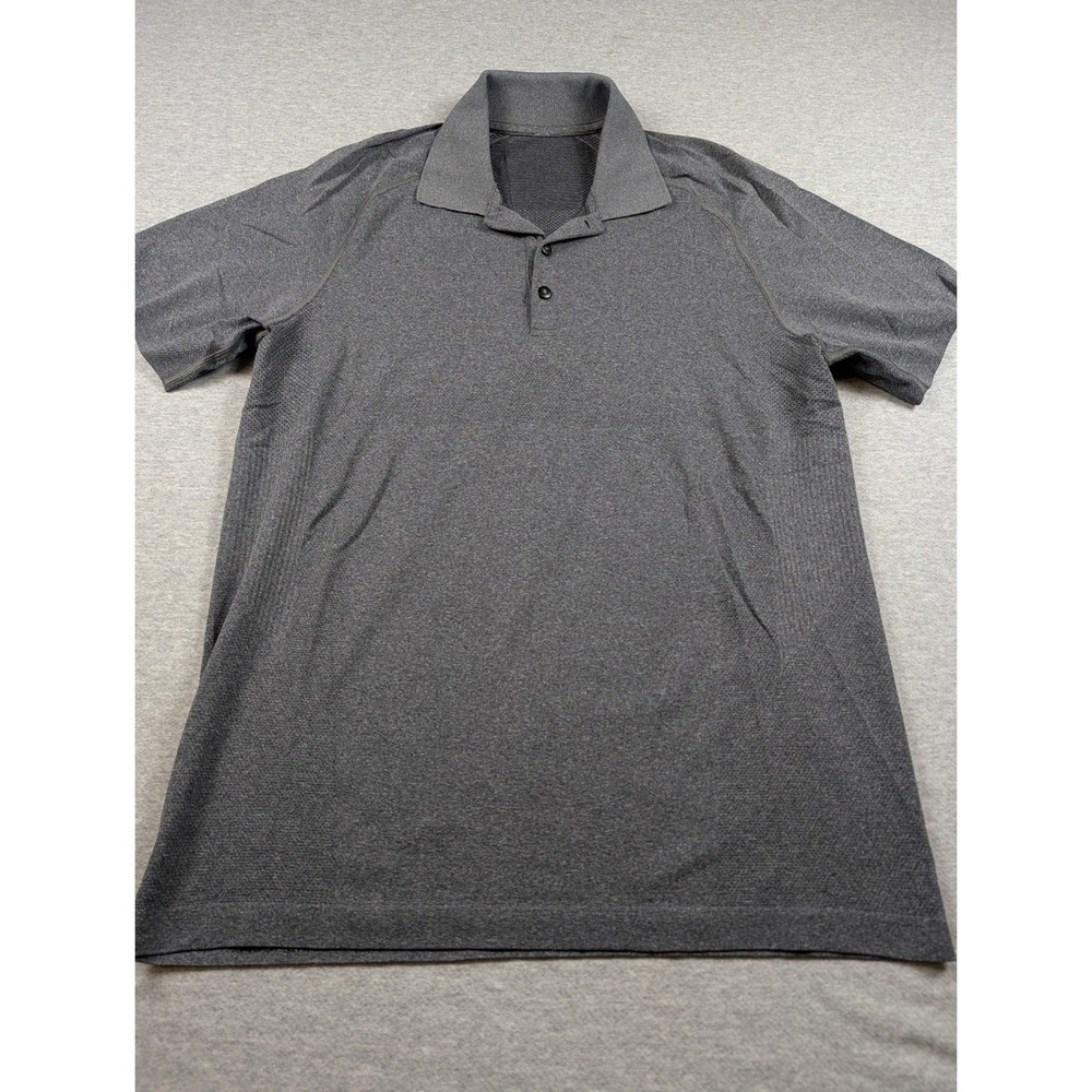 Lululemon Mens Metal Vent Tech Polo Shirt Gray Short Sleeve Size M